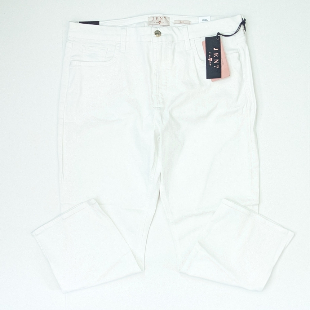 Jen7 by 7 For All Mankind Capri Side Pants, White, Women's 14